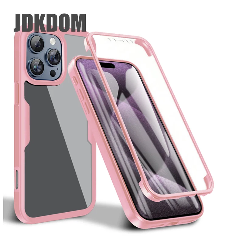 

JDKDOM Full Coverage Shockproof Clear Case For iPhone 17 Air 16e 16 15 14 Plus 13 12 11 Pro Max 7 8 Plus X XR XS SE2020 Cover