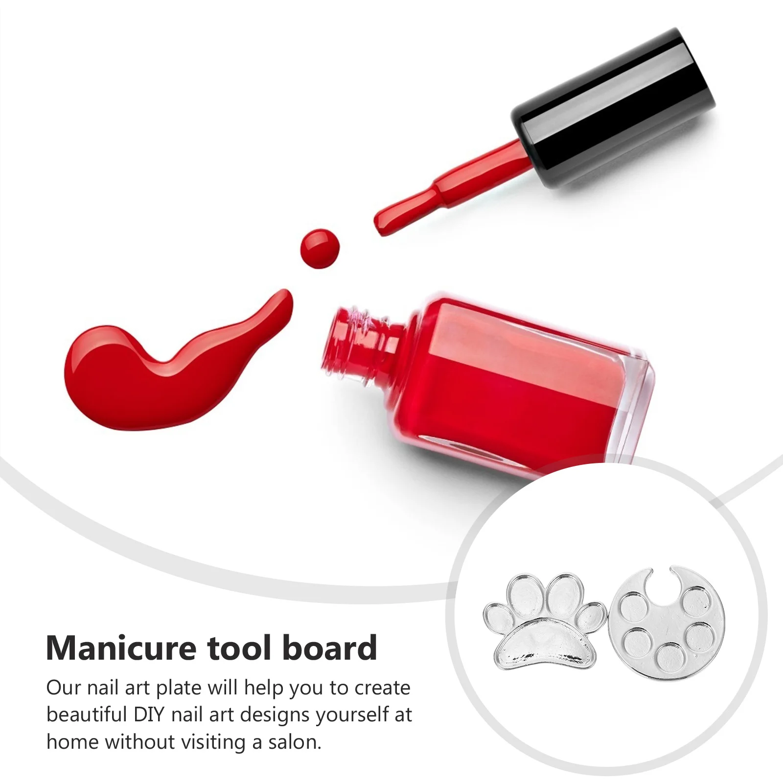 2pcs Mini Manicure Palette Ring Adjustable Nail Art Polish Holder 5 Wells Color Mixing Tool For Nail Design Makeup