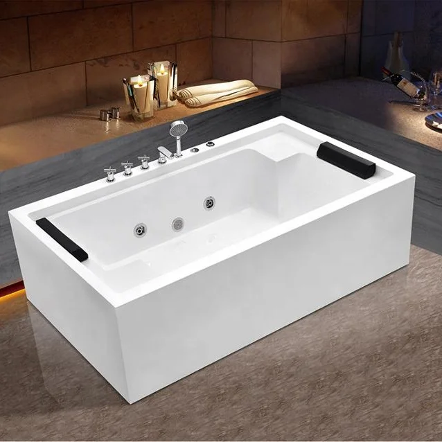 New Design Indoor Acrylic Bathtub Whirlpool Bath Tub For 2 Person