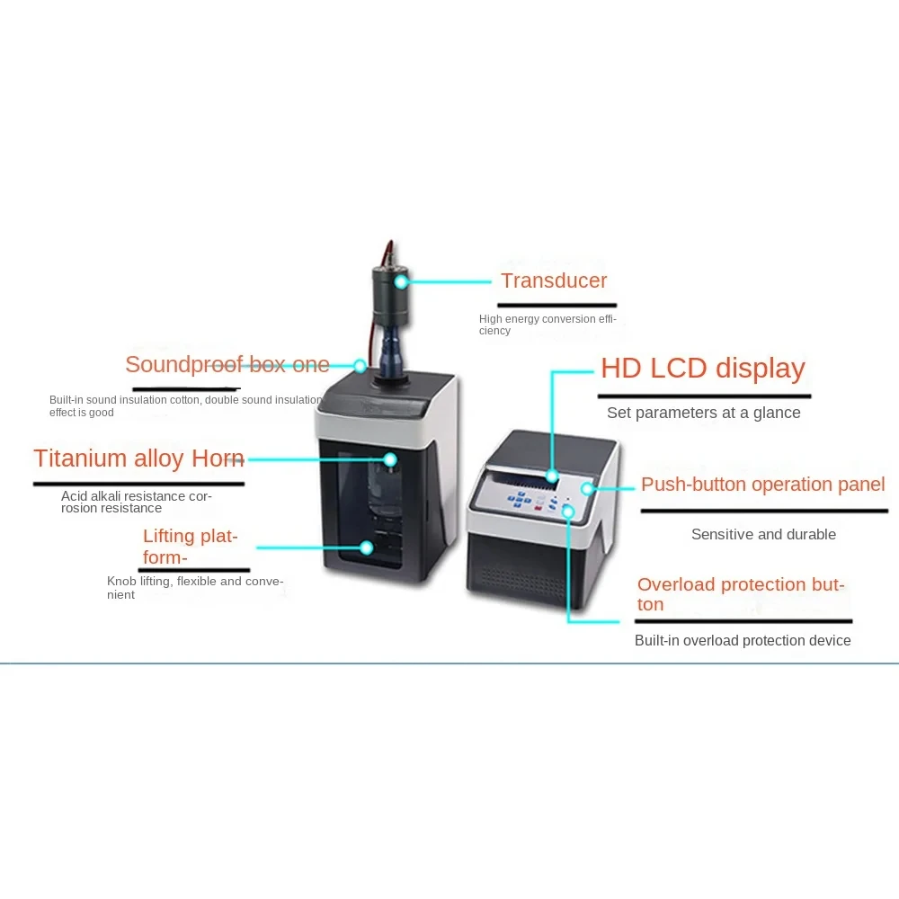 Ultrasonic Homogenizer Sonicator Processor Cell Disruptor Mixer FS-1200N 1200W 50-2000ml