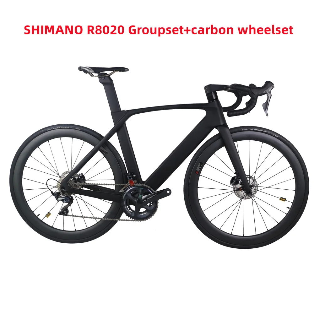 All Inner Cable Aero Disc Road Bike TT-X34 Ultegra R8020 Hydraulic Groupset With Carbon Wheelset 22 Speed