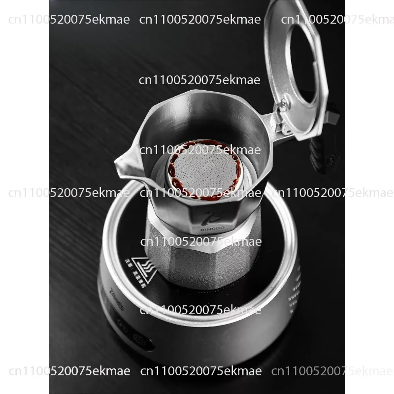 316 Stainless Steel Moka Pot with Coffee Powder Chamber, Extraction Coffee Pot, Espresso Machine