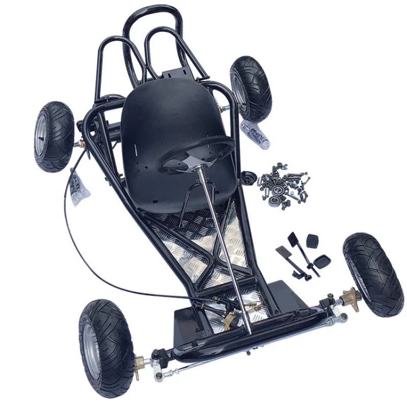 Kart motorcycle frame, main body frame of the whole car, rear axle, front steering brake 6-inch tire