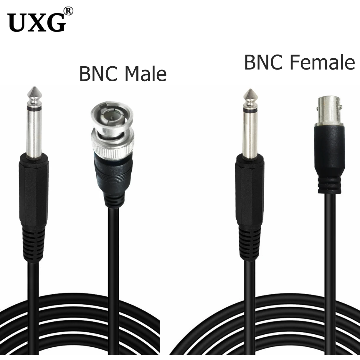 

1.8M BNC to 6.35mm 1/4 Inch Male Audio Cable 6.35mm Mono TS Plug to BNC Bidirection Connector Cable for CCTV DVR Camera Antenna