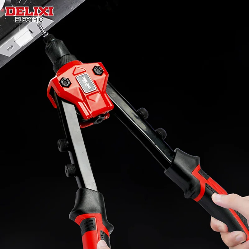 DELIXI ELECTRIC Rivet Gun，Manual Professional Pull Gun High Lever More Labor-saving，TighteningandRiveting of Metal SheetandPipe