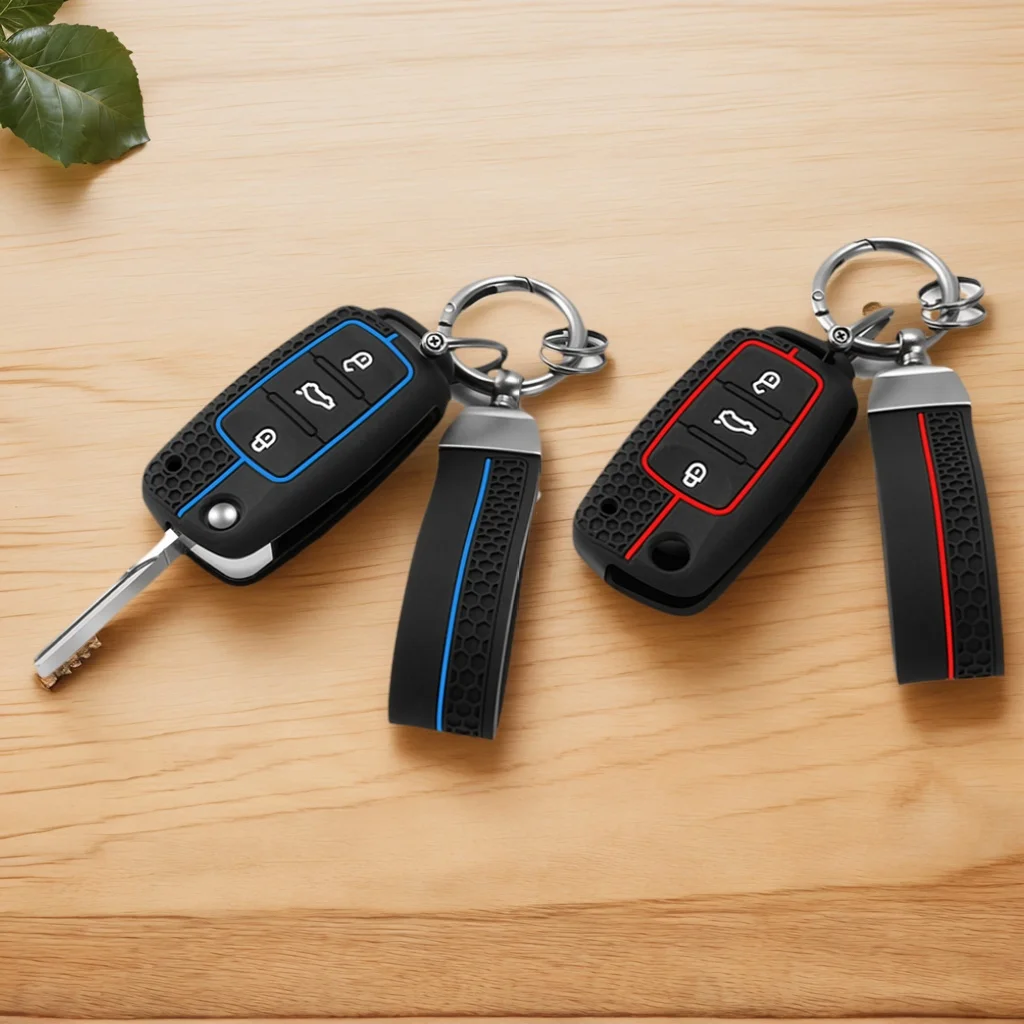

Чехол-держатель для ключей автомобиля, брелок для VW Volkswagen Polo Golf Passat Beetle Caddy T5 Up Eos Tiguan Jetta для Skoda Octavia A5