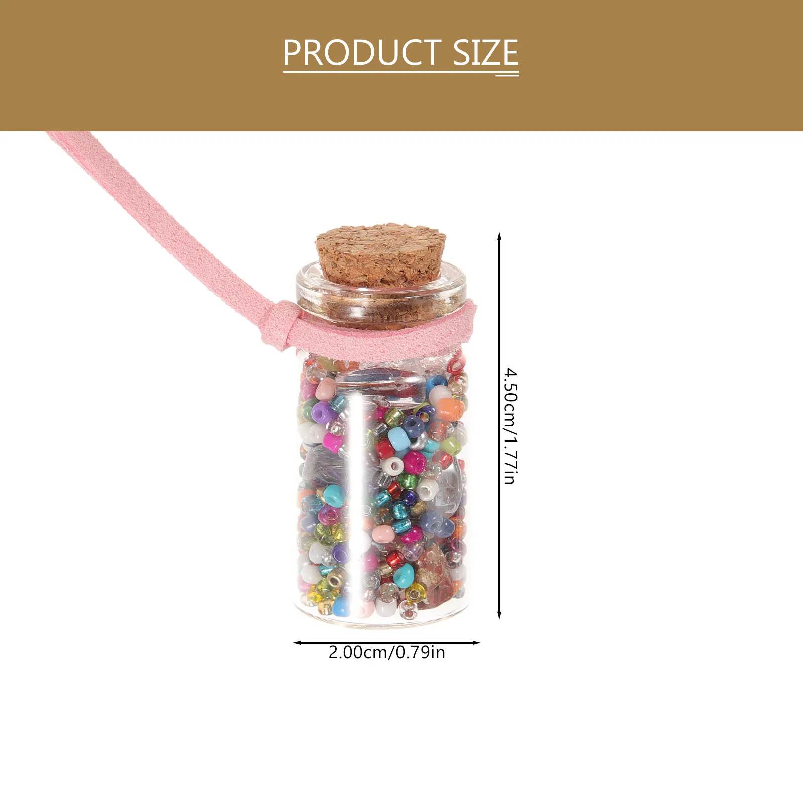 1 set 1 Set Of Beads Craft Kit Small Glass Bottles With Wooden Cork Mini Wishing Bottle Decor For Kids Diy Projects Home School