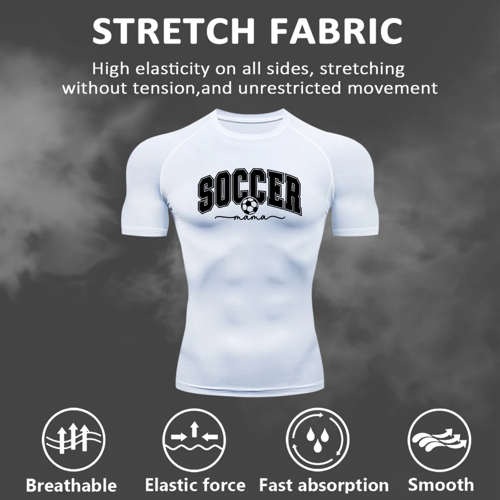 

Новая быстросохнущая компрессионная футболка 2026 года: эластичная, дышащая, мужская, для фитнеса и бега, базовая, повседневная, с принтом, с коротким рукавом