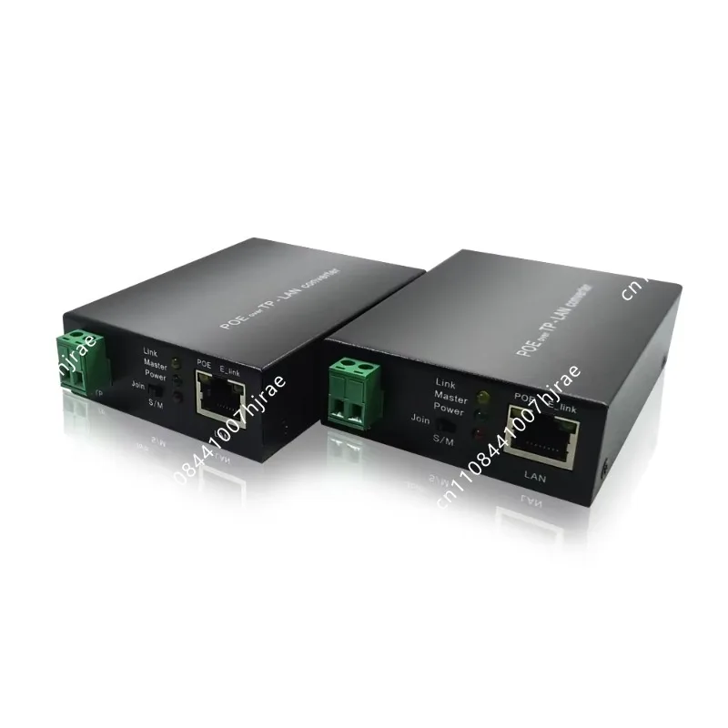 Long Distance 500M 100Mbps PoE Extender Over 2-Wire Twisted Pair DC48V IEEE802.3at Ethernet Converter for IP Surveillance Camera