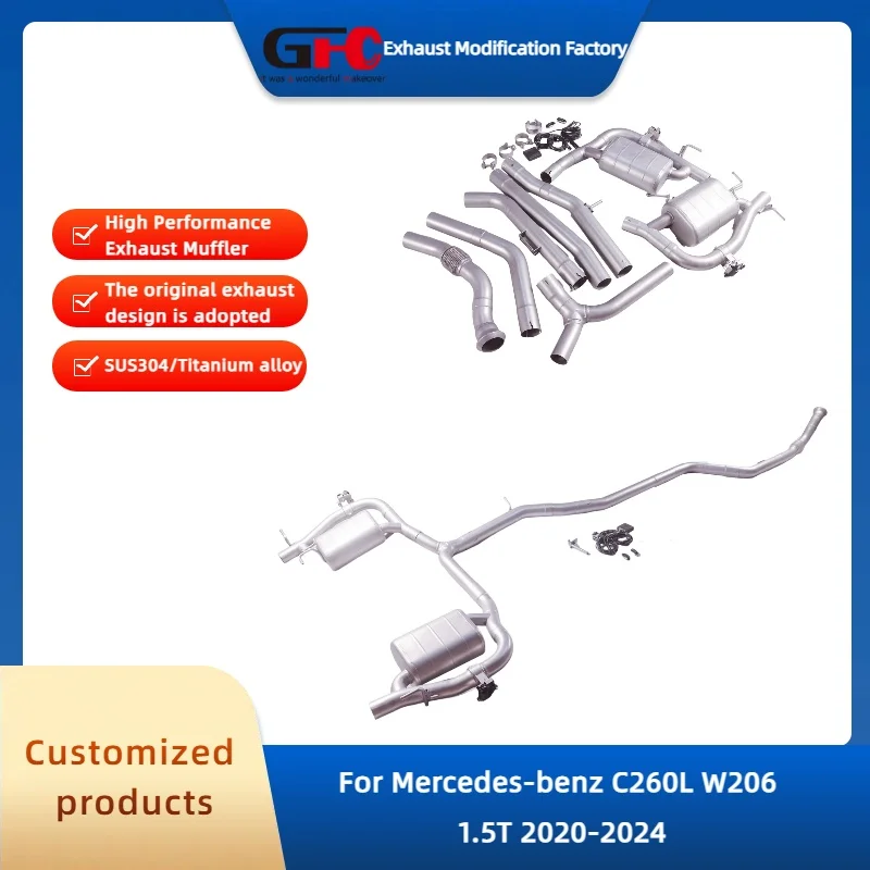 

GFC SUS304 Catback Exhaust Muffler for Mercedes-benz C260L W206 1.5T 2020-2024 High-Performance Electronic Valve Car Accessories