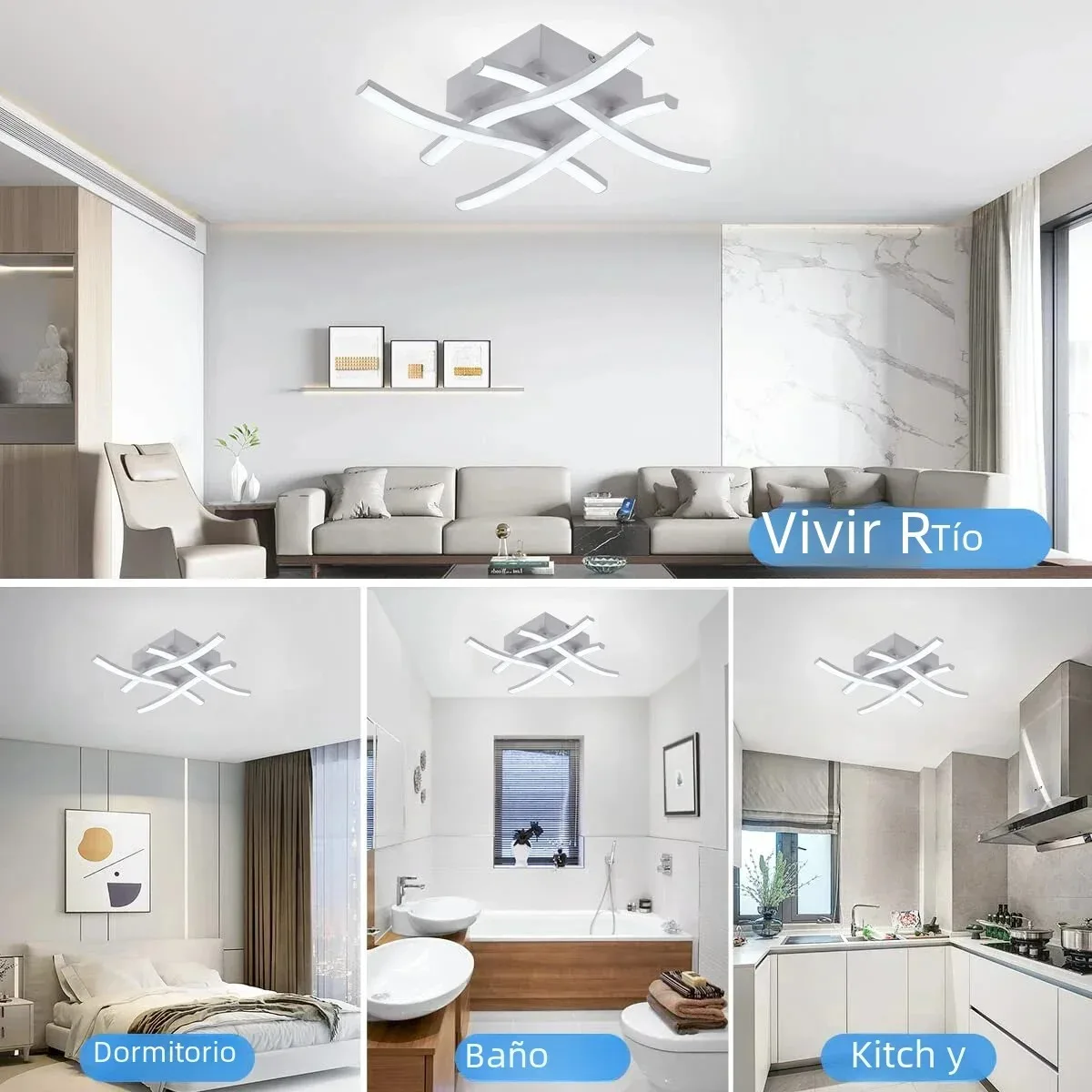 Modern Living Room Light  Restaurant 3-color Variable Light Bedroom Balcony LED Ceiling Light 24W Curved Design