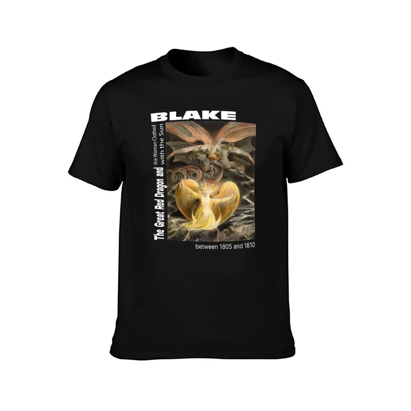 The Great Red Dragon and the Woman Clothed with the Sun Design by William Blake Painting T-Shirt g man t shirts for men T-Shirt
