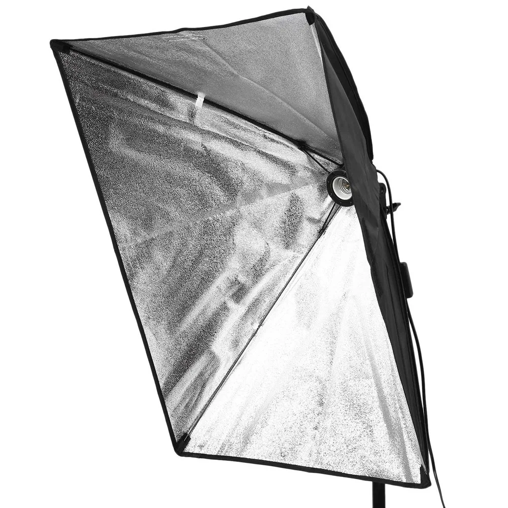 ABZZ-2Pcs 50 X 70Cm Photo Video Studio Continuous Lighting Softbox E27 Holder Soft Box