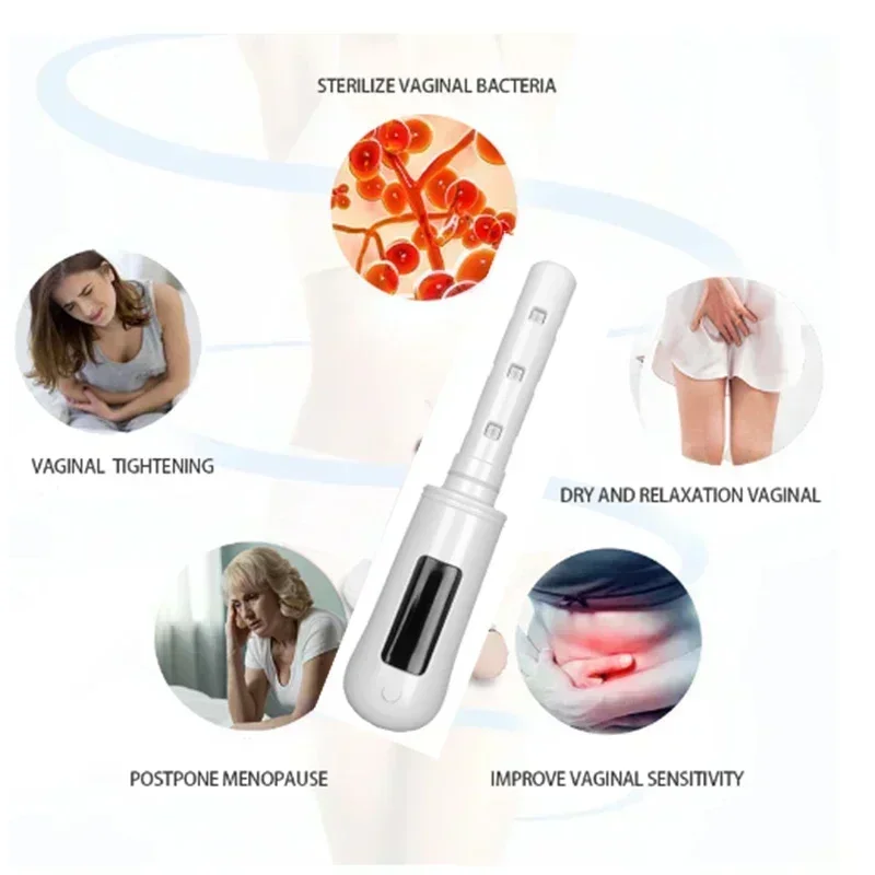 Women Gynecological Vaginitis Treatment Vaginal Tighten Device Dryness Sexual Pain Red Blue Laser Therapy Vibration Wand