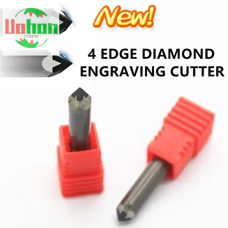 

Diamond Engraving Cutter Granite Engraver Stone tools Marble Relief cnc Bit 4 edge PCD Shank 6 mm Milling carving Tool