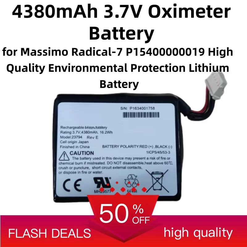 4380mAh 3.7V Oximeter Battery for Massimo Radical-7 P15400000019 High Quality Environmental Protection Lithium Battery