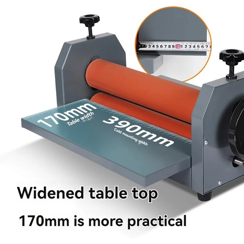 TK390 Laminator Manual Cold Laminating Machine, Small Rubber Roller Laminating Machine