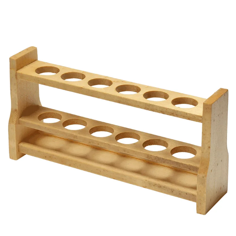 Lab Wooden Test Tube Rack Color Colorimetric Tube Rack 6 and 12 Holes 10ml 25ml 50ml 100ml