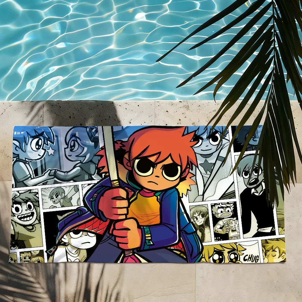 Funny Anime Scott Pilgrim Towel Quick Drying Beach Towels Are Suitable For Swimming Pools Camping Yoga And The Gym