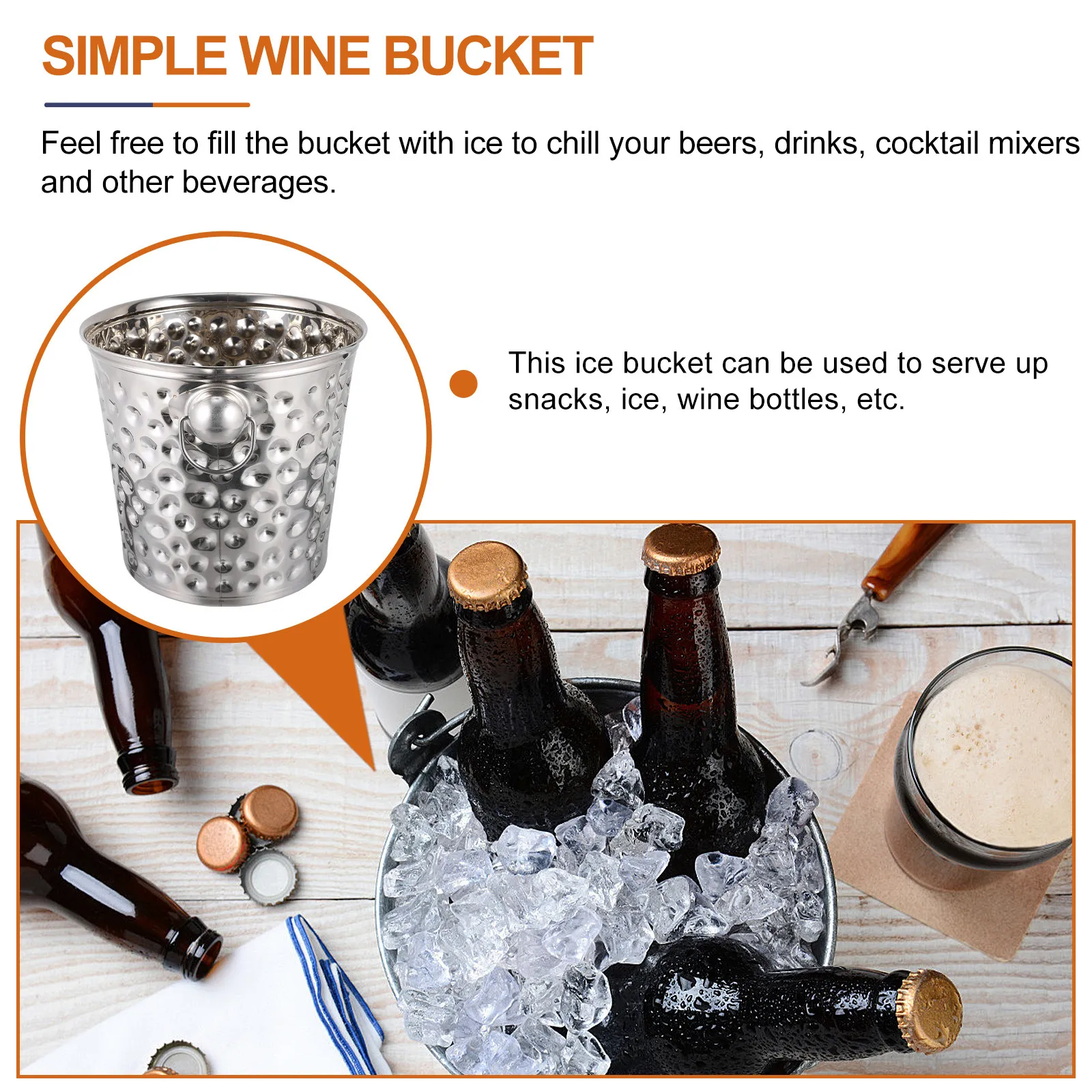 Seau à glace avec poignées, co - Ice Bucket Silver avis et prix