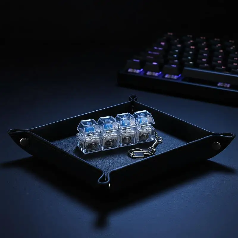 Tastatur-Fidget-Spielzeug, Tastatur-Fidget-Schlüsselanhänger, 4-in-1-Tastatur-Entspannungsknopf, Finger-Clicker-Spielzeug – Detail 1