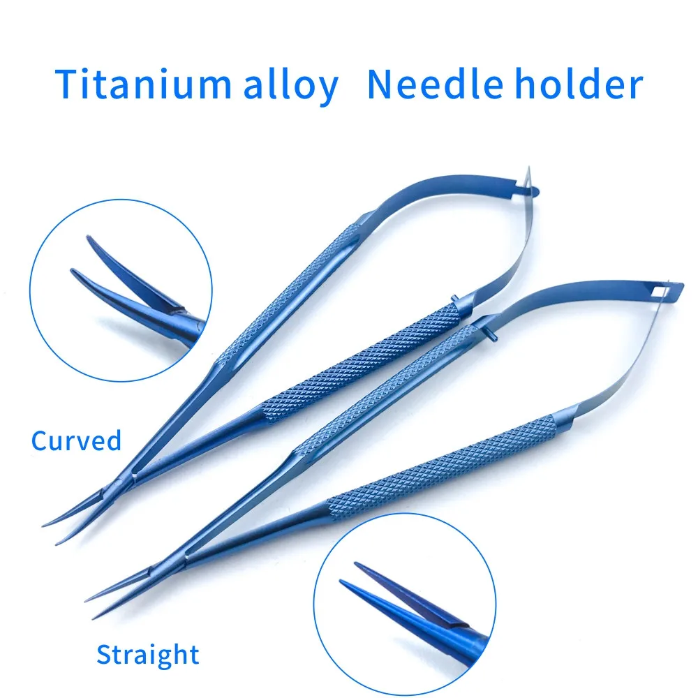 Titanium Castroviejo Needle Holders 12cm/14cm/16cm/18cm Ophthalmic Microsurgical instruments Dental surgical tools