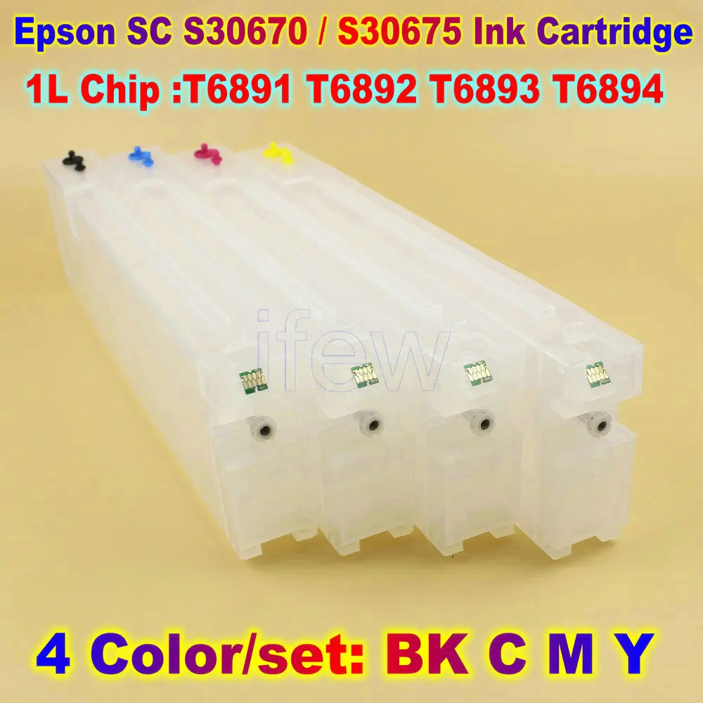 Cartucho de tinta recargable para impresora Epson 30675, cartucho vacío con Chip de impresión de 50670 ML, S30670, 50675, 1000, 4 Uds.