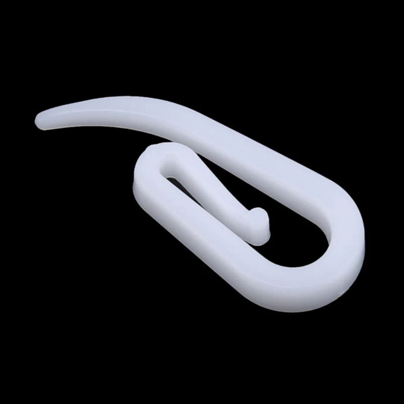White Hanging Curtain Hooks Household Plastic Curtain Hooks Holder Window Hanger Curtain Poles Tracks Accessories