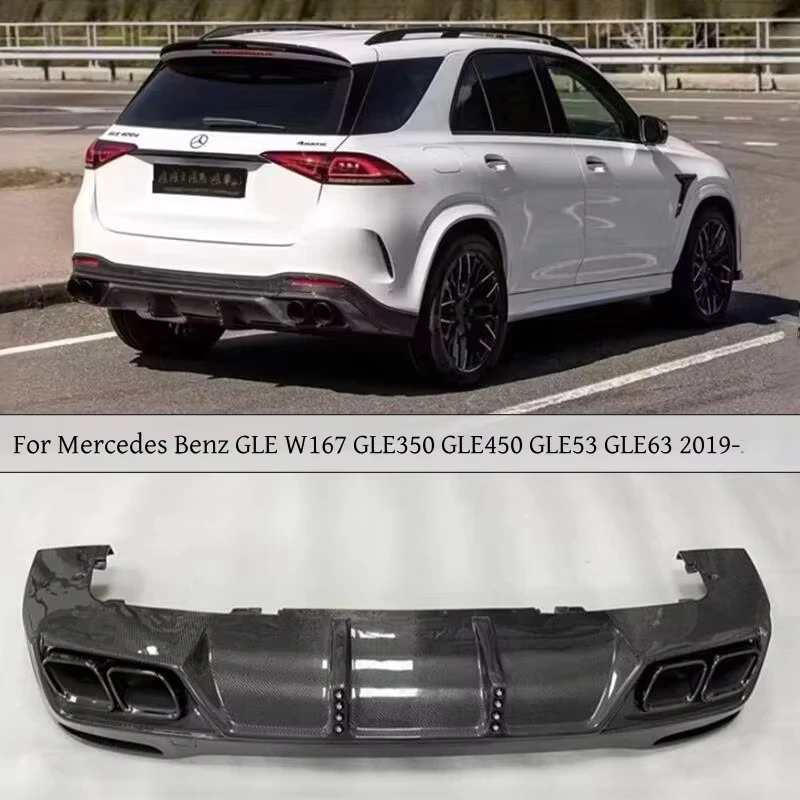 

Carbon Fiber Rear Diffuser Lip Spoiler Exhaust Throat Body Kit For Mercedes Benz GLE W167 GLE350 GLE450 GLE53 GLE63 2019-2026