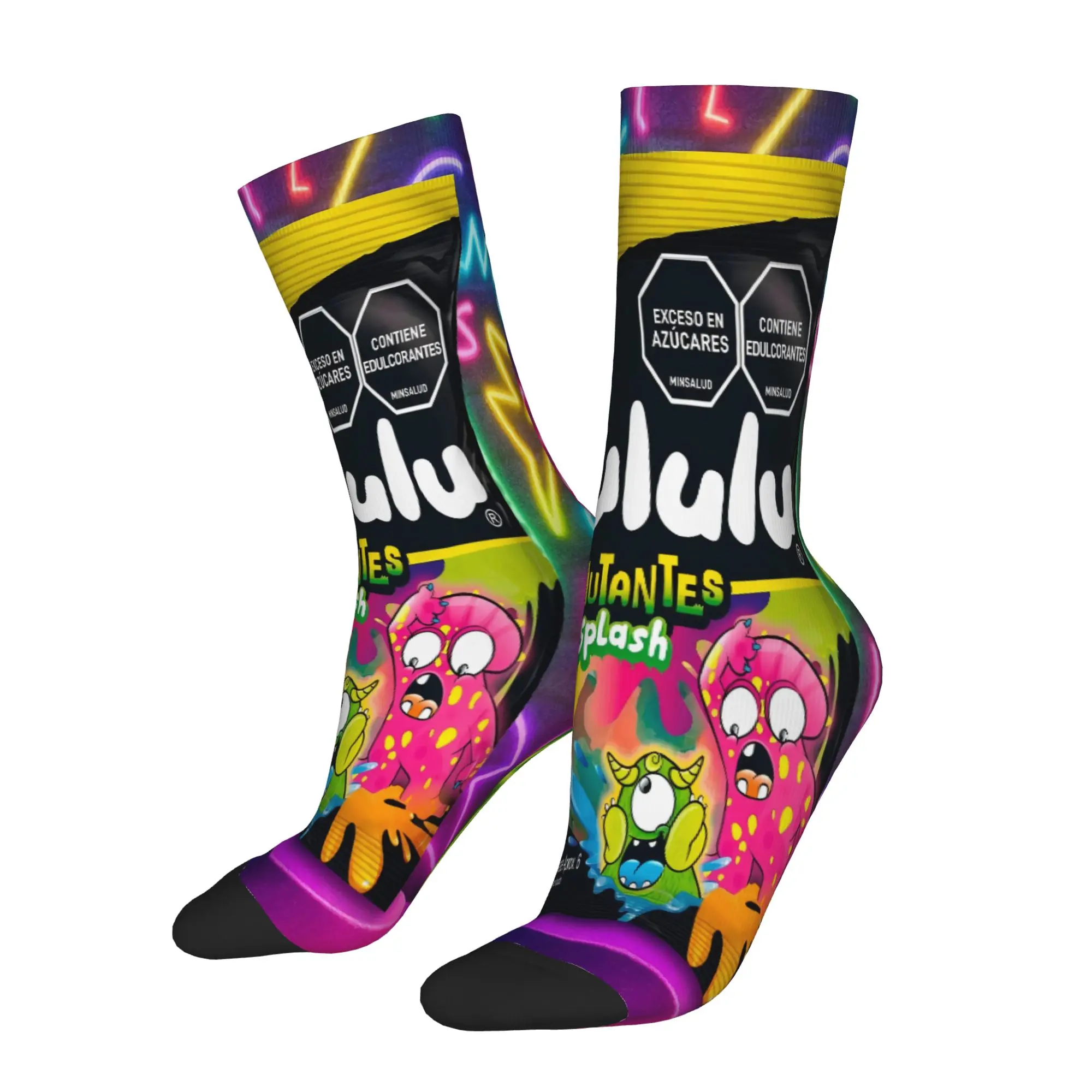 Funny Sock  Trululu 7 Harajuku Seamless Pattern Printed Men Crew Socks Novelty Men's Socks