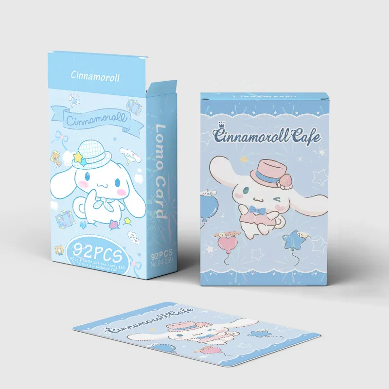 Tarjeta Flash de dibujos animados de Cinnamoroll, tarjeta de felicitación decorativa de doble cara, Sanrio, periférico de Anime, HD, 92 Hojas