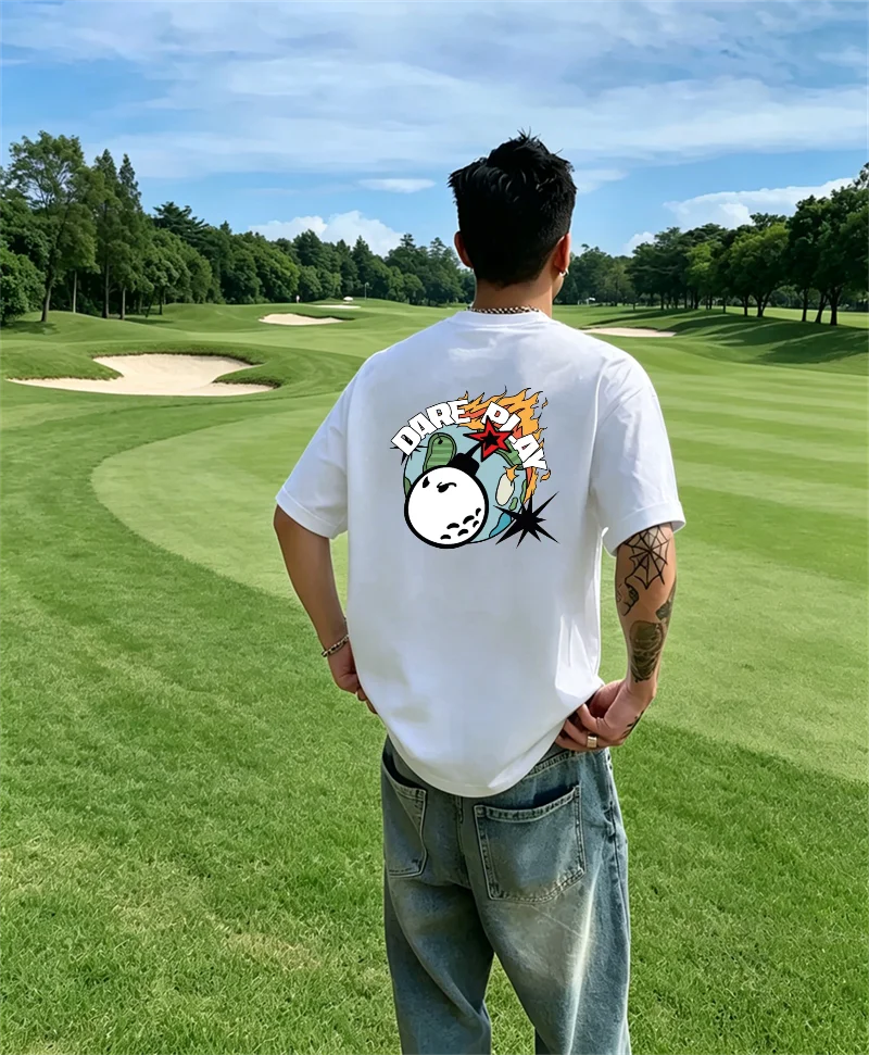 ホット 2026 韓国高級ゴルフグラフィックプリント Tシャ - Golf Equipment Korea のレビューと価格