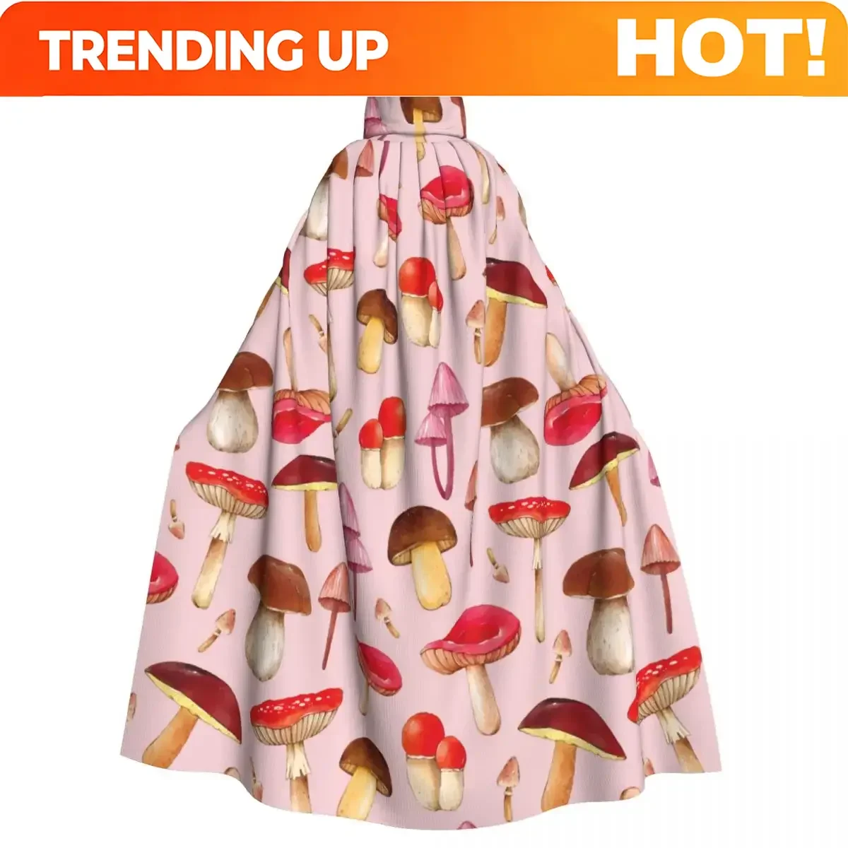 Customization Unisex Adult Watercolor Mushroom Cloak With Hood Long Witch Costume Cosplay