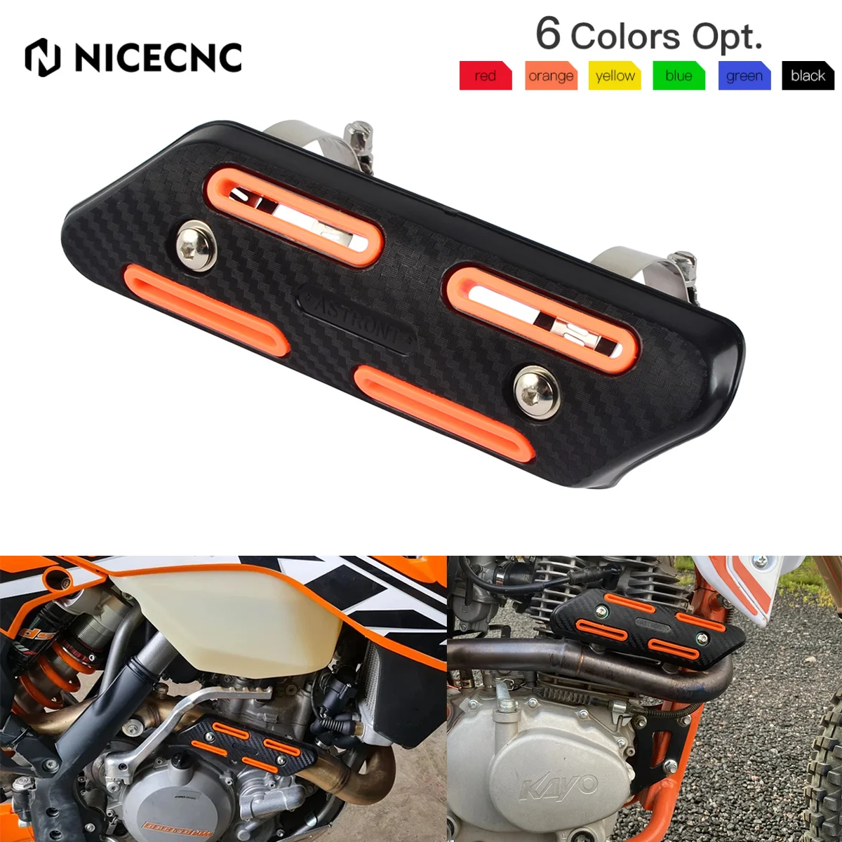 

NICECNC For KTM EXCF Husqvarna FC FE Beta RR Sherco SEF-R Honda CRF CRFX Universal Motorcycle Exhaust Heat Shield Pipe Protector