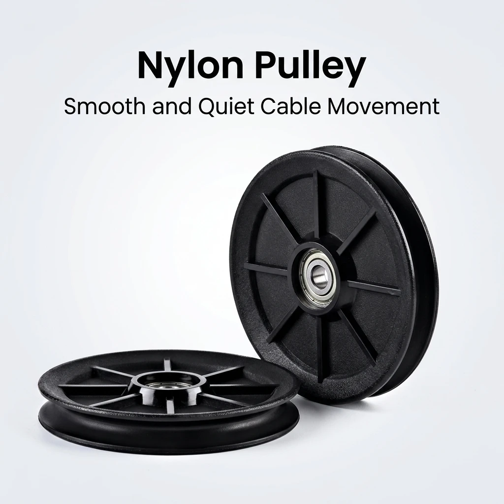 Gym Equipment Pulley Wheel 120mm Silent Replacement Part Heavy Duty Nylon Cable Machine Roller for Professional Fitness Center