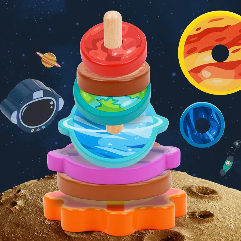 

Деревянные игрушки Монтессори для детей, детские развивающие Игрушки для раннего развития, с 9 планетами