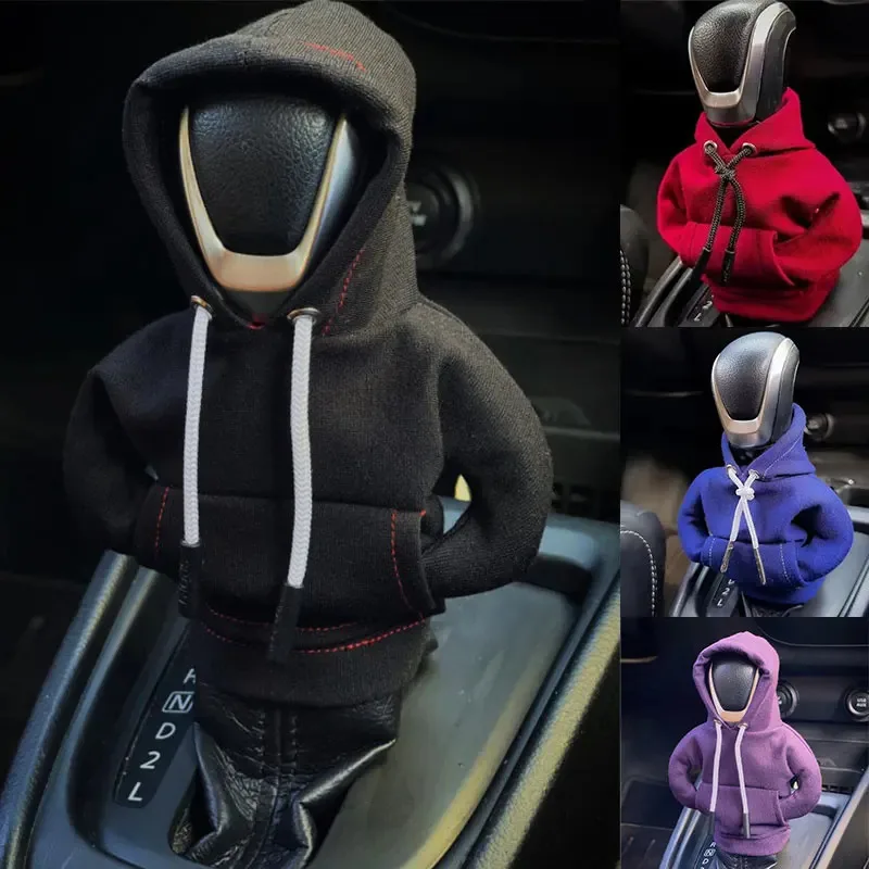 1pc Gear Shift Mini Hoodie Cover Shift Cover Gear Handle Decoration Manual Automatic Universal Car Shift Lever Interior Decor