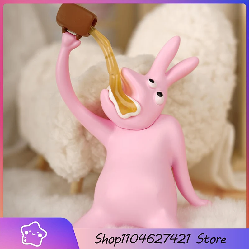 

Ярко-розовый кролик 2025 года, абстрактная очаровательная слепая коробка, мини-новинка, фигурка, розовая плюшевая кукла, персонаж Пломбота, подарок ручной работы