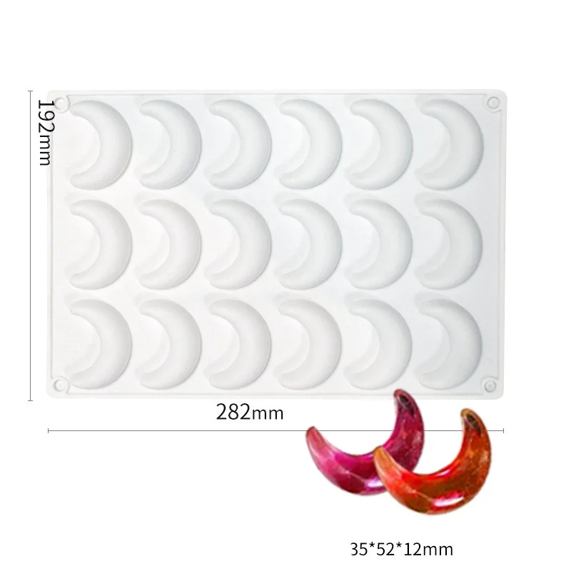 3D Moon Shape Silicone Cake Mold Large Moon Crescent Mousse Mould Eid Mubarak Party Decoration Supplies Crescent Cake DIY Mould