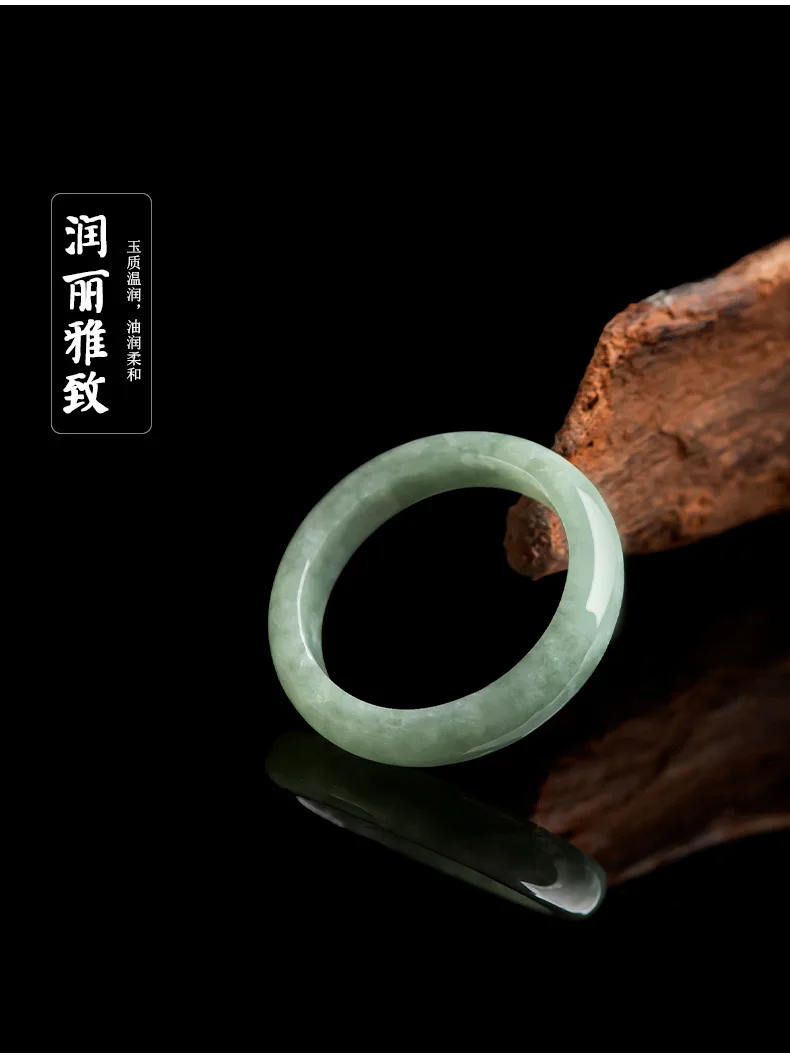 Inner Diameter 14mm-22mm Natural Emerald A-goods Ring For Men Women Couple Pair Circle Jade Hand Jewelry Wholesale Drop Shipping