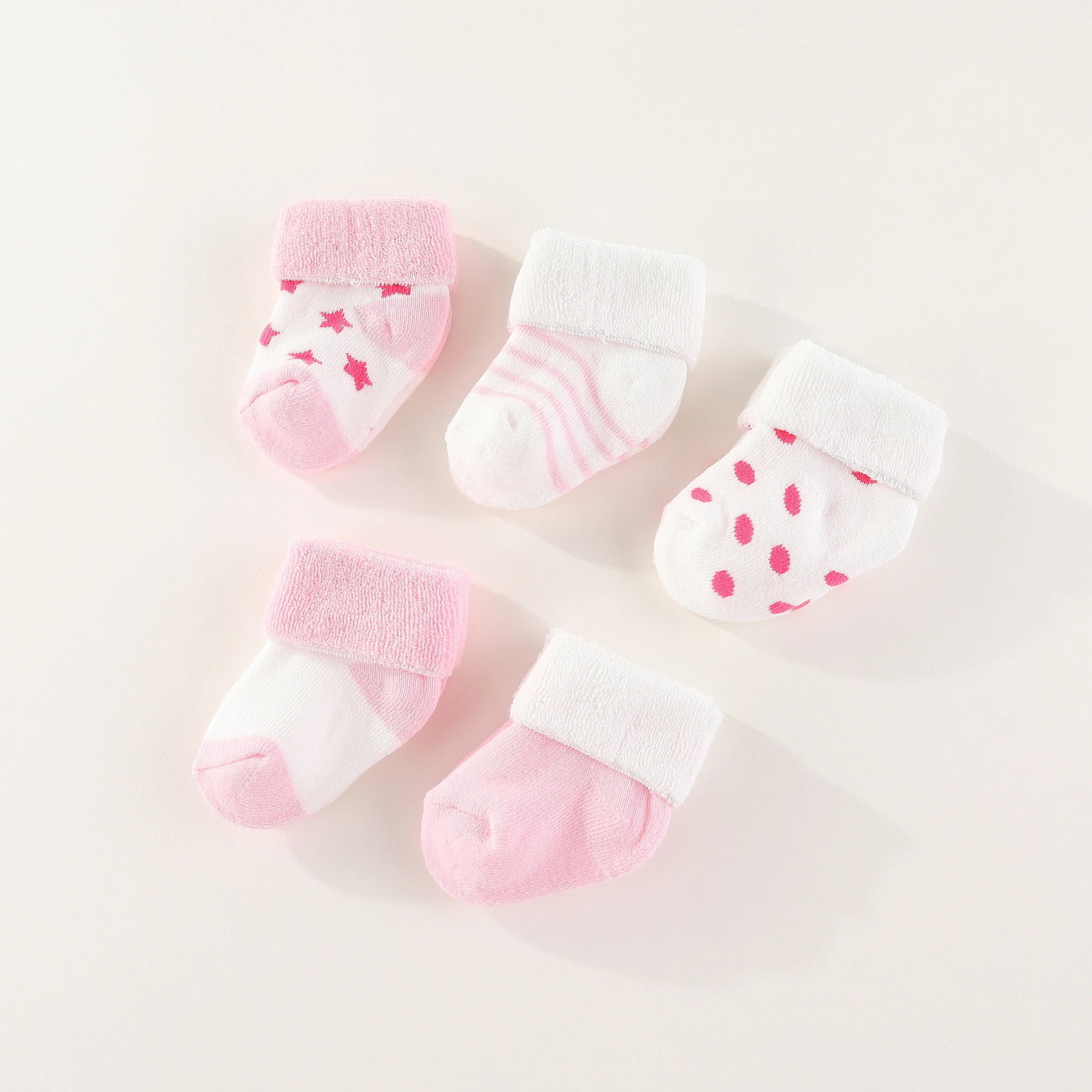 Unisex 5 Pairs Cotton Baby Boys Socks Newborn Solid Color Baby Girls Socks Sets 0-12M Infant Supplies Accessories Bebes