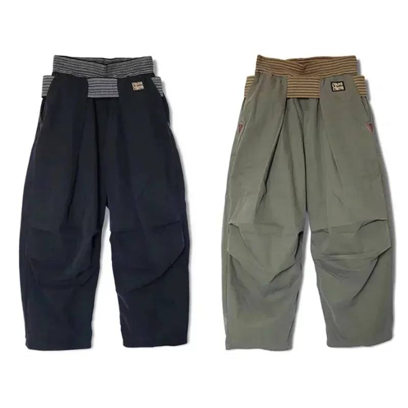 

23AW KAPITAL Hirata and Hongri Casual Pentagonal Cotton Pleated Elastic Paratrooper Pants for Men New Arrival