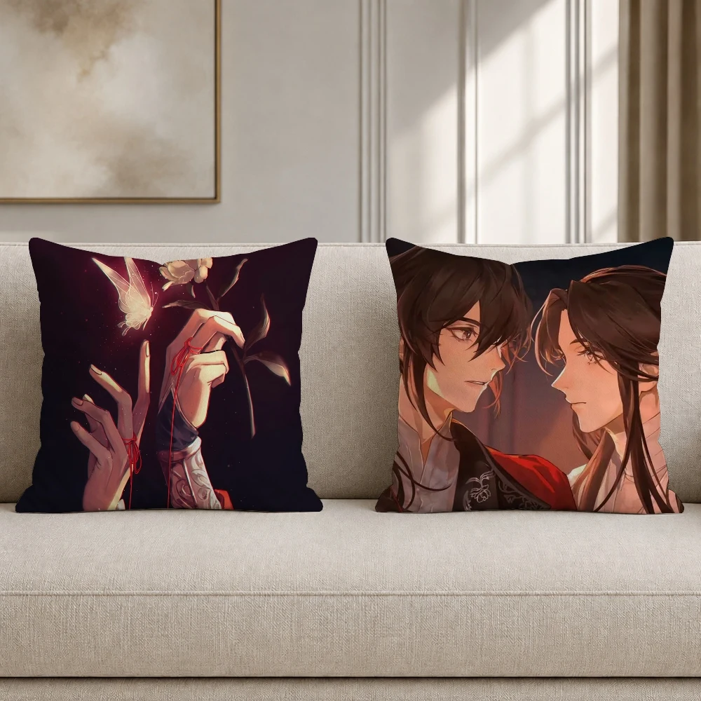 Anime Heaven Official Blessing Pillow Case Plush Pillow Cases Home Decoration Pillow Cover for Sofa Bed Chair Living Room
