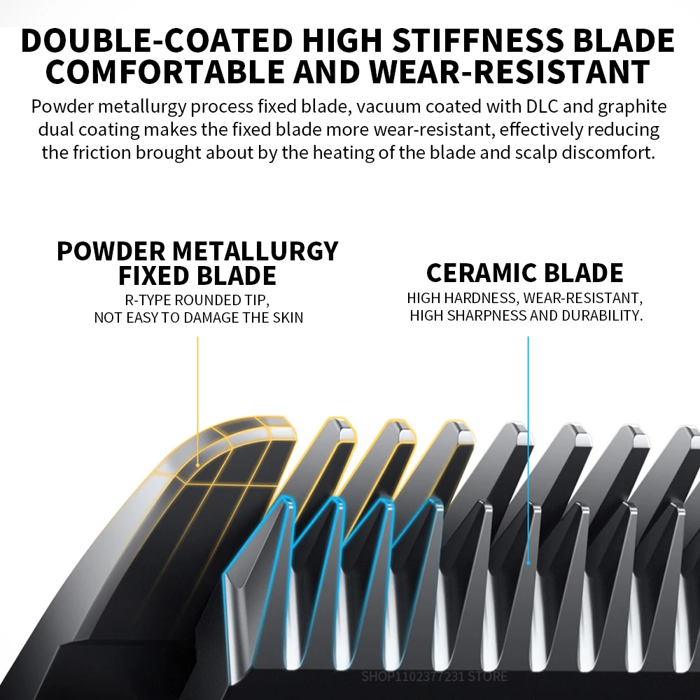 MIJIA Hair Clipper 2 Hair Trimmer Professional Beard Cut Machine IPX7 Waterproof Wireless Haircut Machine Mijia Clipper 2