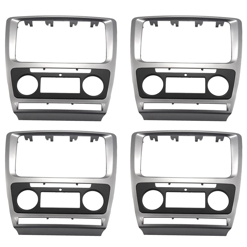 

4X 2 Din Radio Fascia For Skoda Octavia Audio Stereo Panel Mounting Installation Dash Kit Trim Frame Adapter