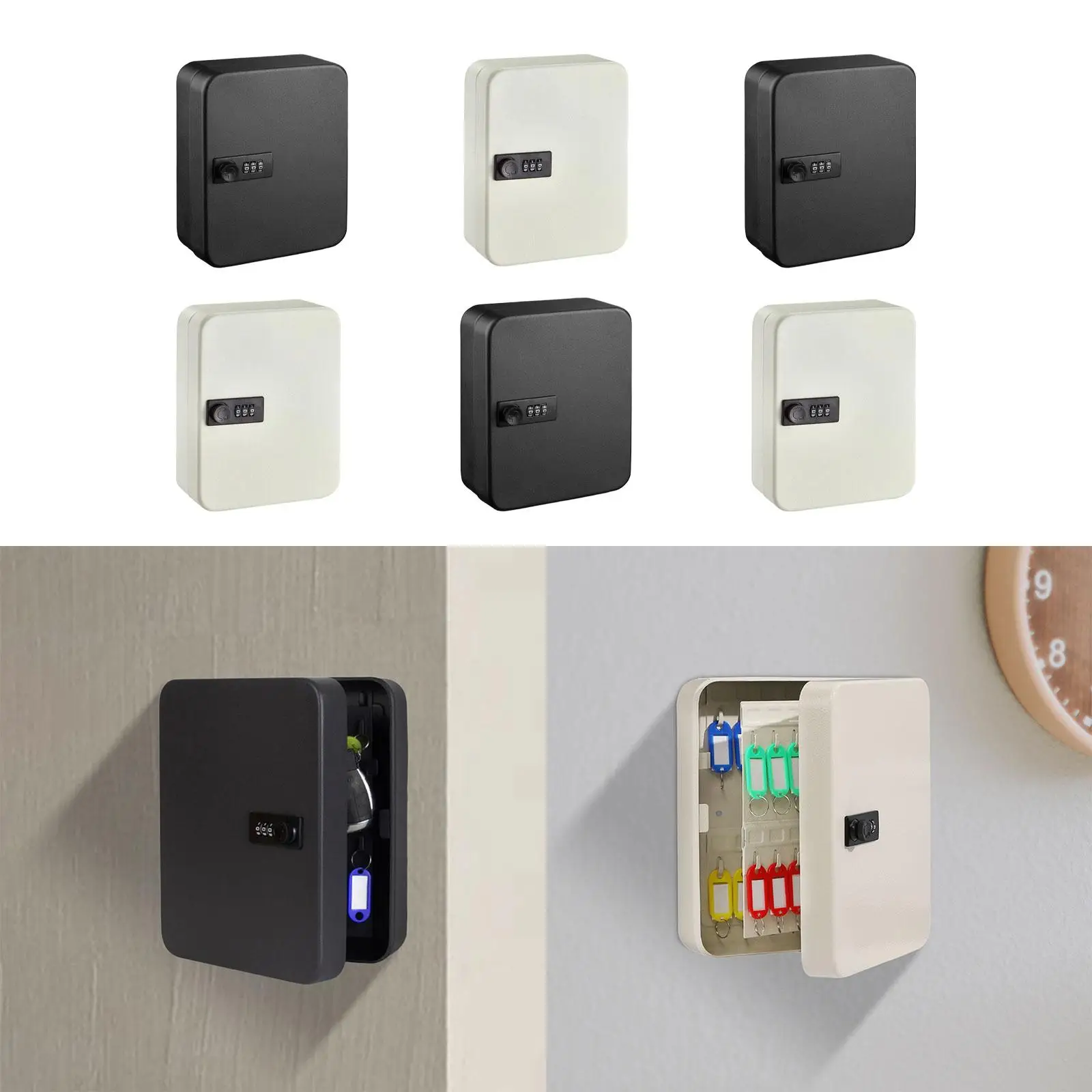 Key Lock Box Space Saving Keys Cabinet Key Storage Box Key Organizer Holder for Office Hotels Wall House Valet Services