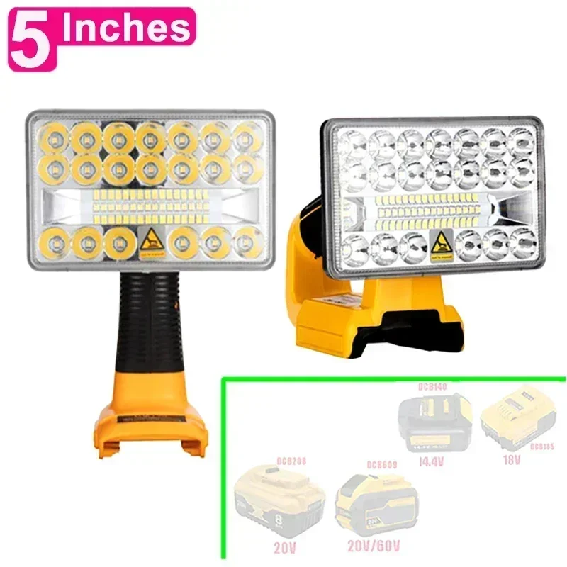 Car Work Lamp Li-ion Battery Adapter USB Charger Outdoor Work Light For Makita For DeWalt For Bosch For Milwaukee Li-ion Battery