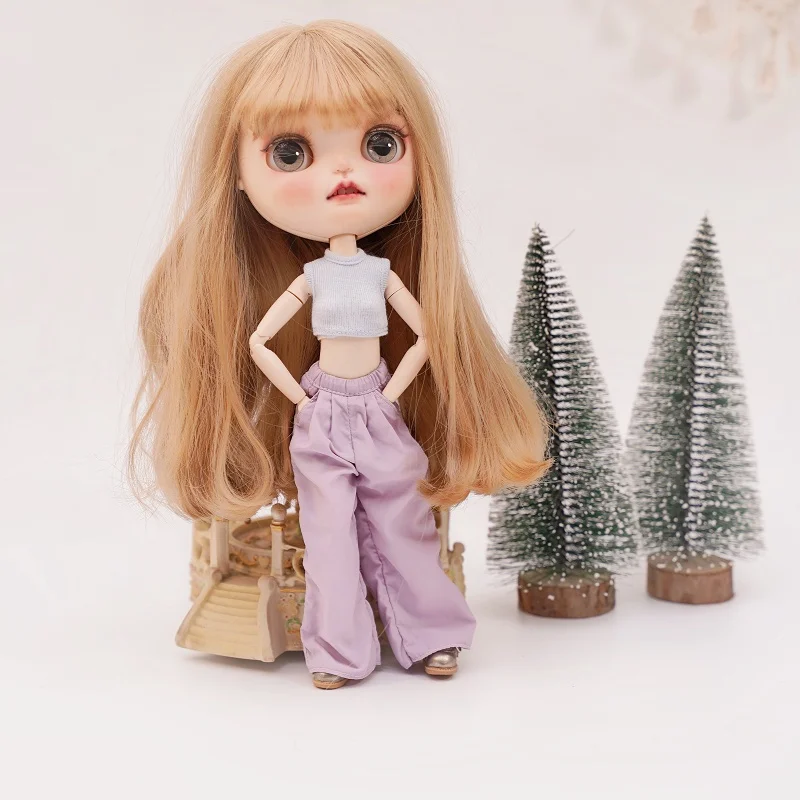 ブライス人形服アクセサリー、小さな布製服、アゾリカ ob24、手作りベビー服、Tシャツ、パンツ