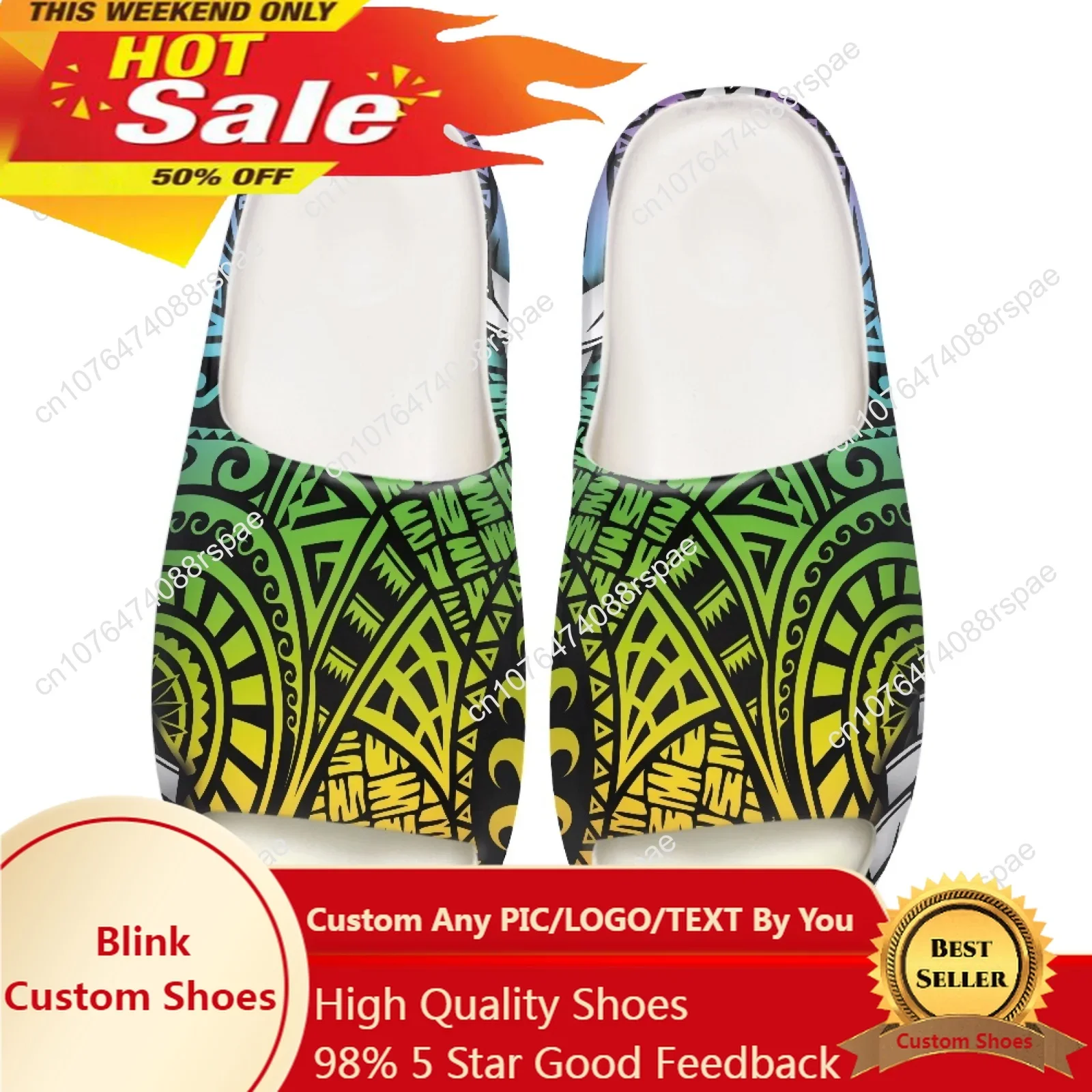 Polynesian Tribal Hawaiian Totem Tattoo Hawaii Prints Girl Home Sandals Summer Man Women Flip Flops Fashion Slippers Beach Slide