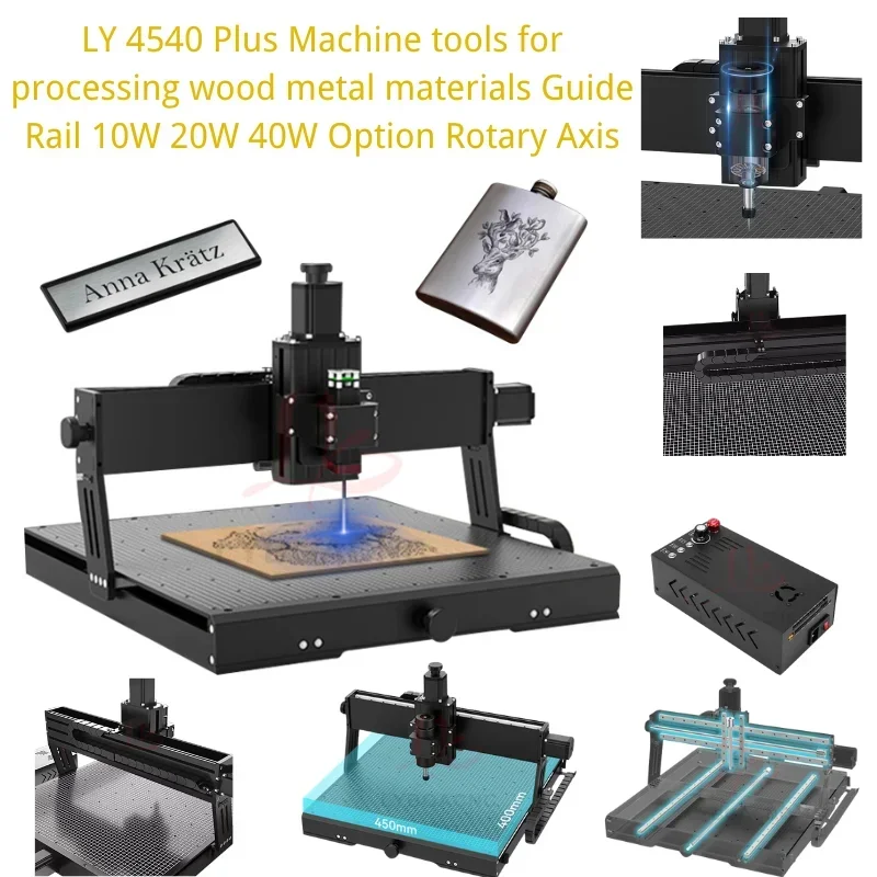 LY 4540 Plus Engraving and Cutting Machine 500W Spindle Ball Screw with Offline Controller, Supports Laser 10W, 20W, 40W